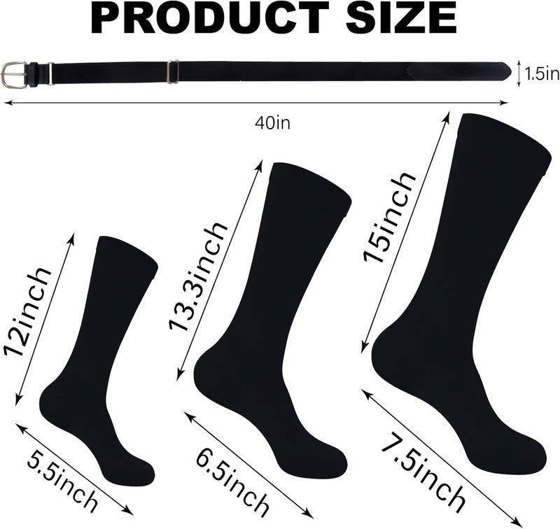 cs runsenisocks Adult Men's Baseball Softball Socks and Belt Set, Younth Soccer Baseball Belt and Socks(3 Pairs of baseball Socks and Belt) - Image 4